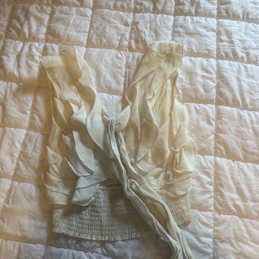 DO+BE White Ruffle Tank Top - Picture 4 of 5